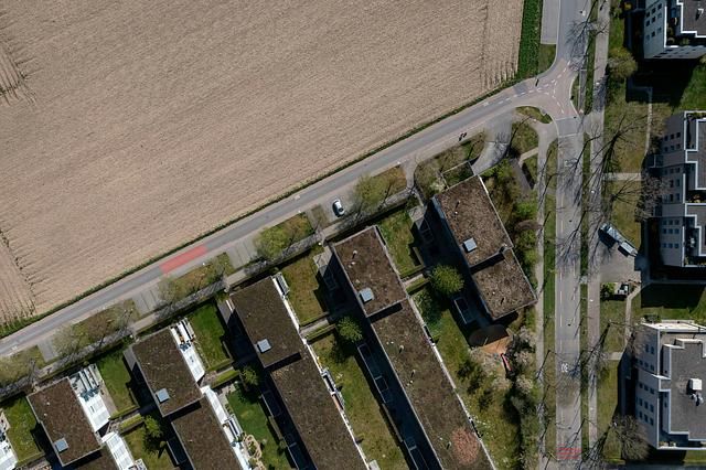 Landschaftsaufnahme aus der Vogelperspektive